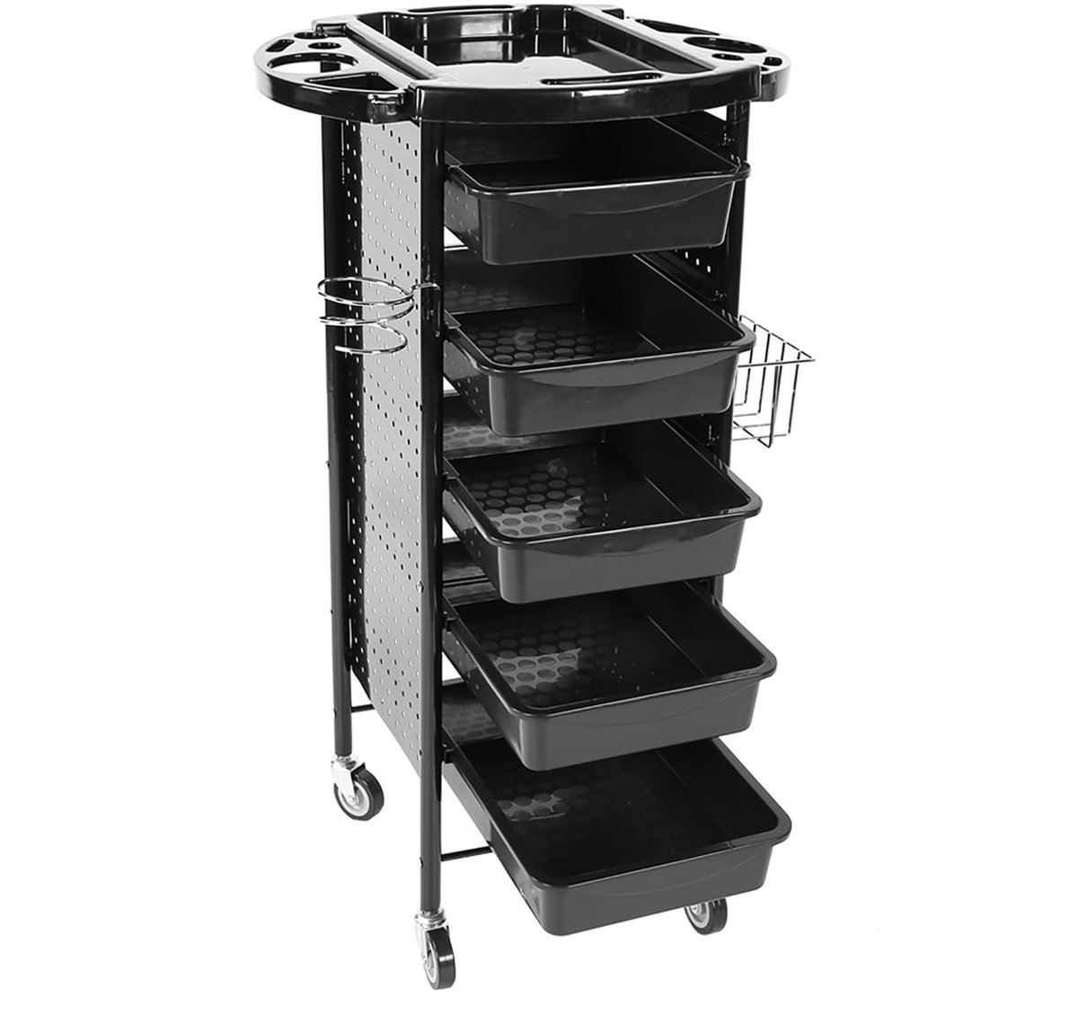 Dailygoods- Opbergrek Hoge Efficiëntie - Opbergrek met Wielen - Opbergrek voor Thuis - Opbergrek met 6 Niveaus - Betrouwbaar Opslagsysteem - Stille PVC-Wielen - Opbergwagen