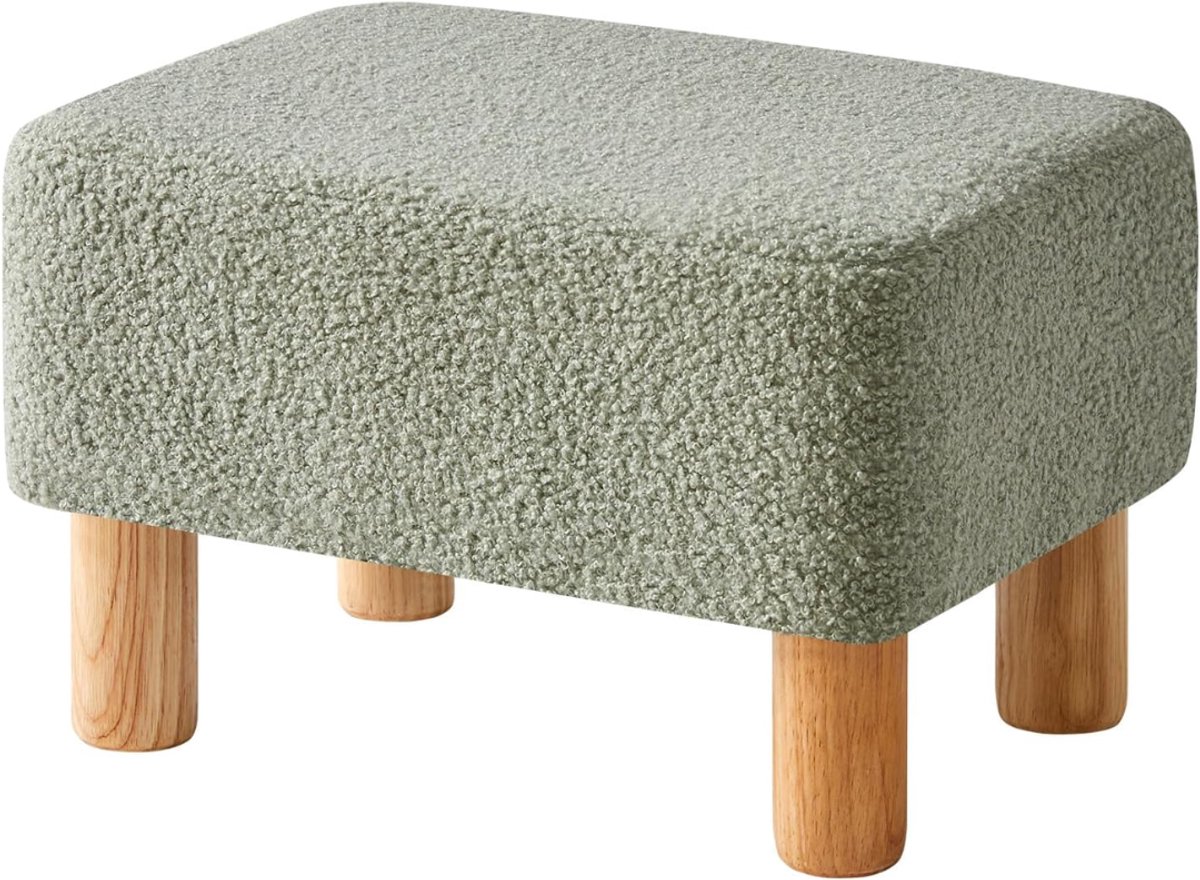 QUOVO® Voetenbankje of poef - Voetenbankje - Poef - Hockers en poefen - Groen - 42cm x 29cm x 24cm