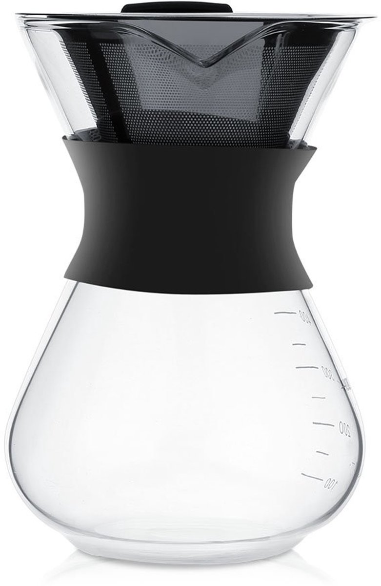 Dailygoods- Koffiezetapparaat Compact - Glazen Koffiepot - Roestvrijstalen Filter - Hittebestendig Borosilicaatglas - Duurzaam en Gebruiksvriendelijk