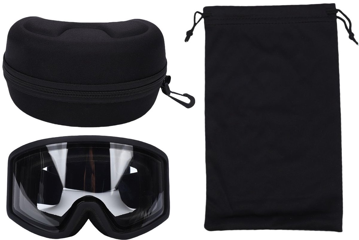 Dailygoods- Skibril Anti-Condens - Dubbellaagse Lenzen - Zonwerende Sneeuwbril - Verstelbare Band - Krasbestendig - Inclusief Opbergtas/Doos