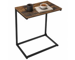 ACAZA Bijzettafel - Vintage bruin en zwart - 55 x 35 x 66 cm (L x B x H) - Bedtafeltje - Laptoptafel - Bijzettafel - Nachtkastje - Laptop Tafel - Laptoptafel - Bijzettafel Bank