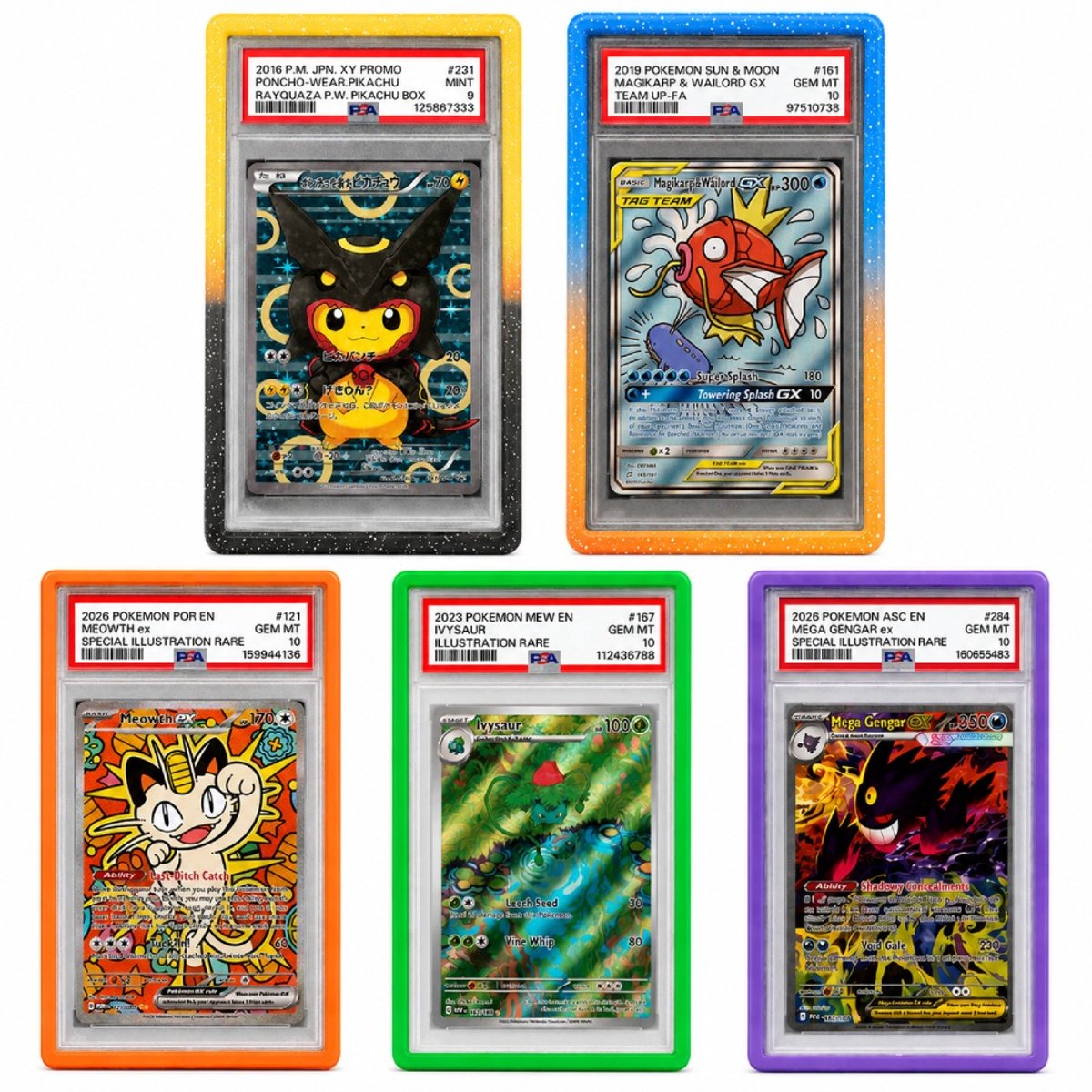 5 Stuks PSA Slab Guards - Slab Protector - TCG Beschermhoes Bumper - PSA Graded Kaarten - Gradient Bumpers - PSA Slab Guard - Slab Bumper - Geschikt voor Pokemon, One Piece, Lorcana, Yu-Gi-Oh!, Trading Cards