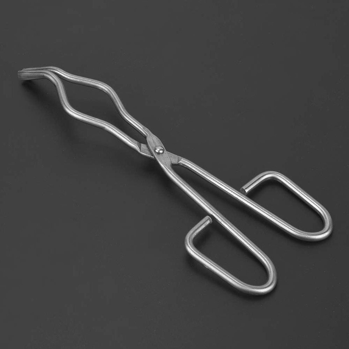 Kroestang - Bekertang Kroesklem - Laboratorium Werk - Zwaar Roestvrij Staal - 200 mm - Zilver