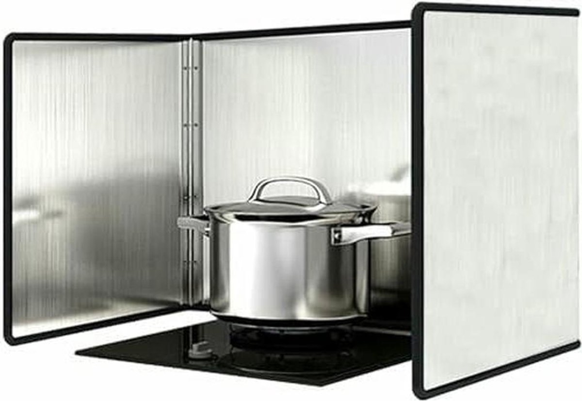 Spatbescherming Keuken Oliescherm Frituur Schoon Koken Opvouwbaar Ontwerp 30x40 cm Zilver