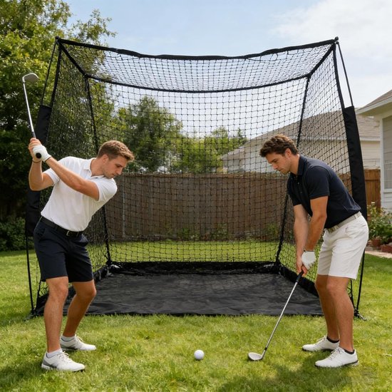 Golf Oefennet - Vangnet Sportnet - Sportvaardigheden Verbeteren - Zeer Belastbaar Nylon - 3 x 3 m - Zwart van GOLF — afbeelding 2