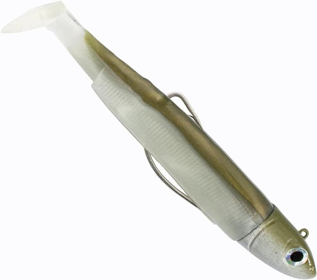 Zacht Kunstaas - Plastic Lokaas - Vissen Op Zee - Realistische Actie - 12 cm - Kaki Grijs