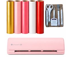 Silhouette Cameo 5α Roze – Valentijn Creative Starterpakket – Snijplotter met Vinyl, Flexfolie, Toolset & Applicatiefolie – Complete DIY Set