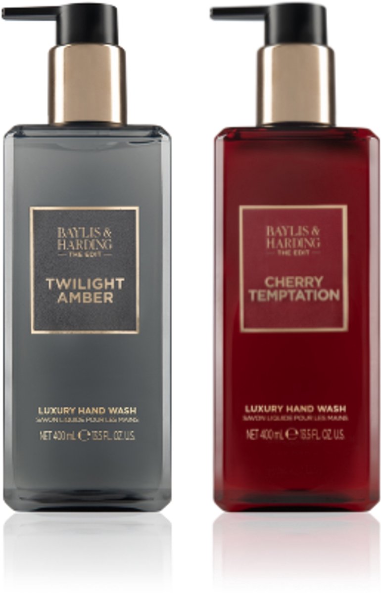 Baylis & Harding Handzeep - The Edit Multipack | 2x 400ml - Cherry Temptation & Twilight Amber - Luxe Vloeibare Handzeep - Set van 2 | Limited Edition 2026