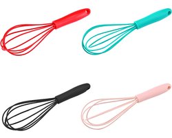 4 stuks - Klopper - Eierklopper - Siliconen whisker - Eierklutser - Slagroomklopper - Melkopschuimer - Keukengerei - Handklopper - Handmatig - Deegmenger - Bakgerei - Voor Bloem Cake Eier - 16.8cm