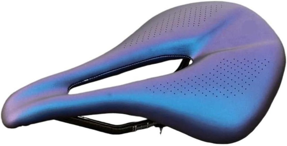 Fietszadel Carbon - Race MTB Zadel - Comfortabel Fietsen - Ventilerende Middengeul - 240 x 155mm - Zwart Blauw