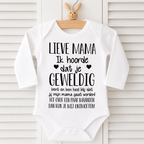 Baby rompertje met lieve tekst voor aanstaande moeder