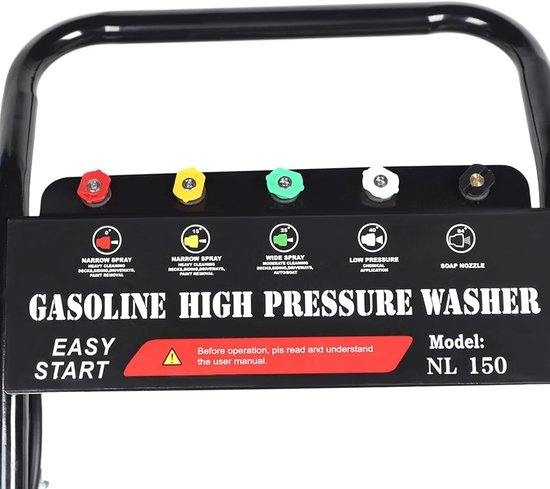 Hogedrukreiniger - Krachtige Reiniger - Buiten Reinigen - 7.5 PK Motor - 2200 PSI - Zwart Rood — afbeelding 3
