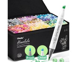 Ohuhu Honolulu Brush & Chisel Alcohol Markers - 320 kleuren