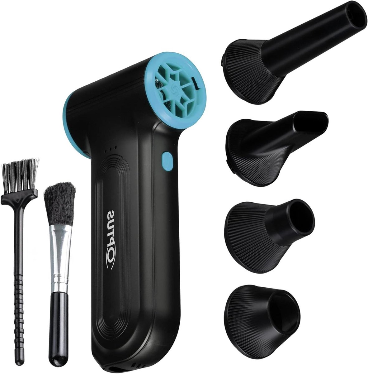 Optus 120 W elektrische ventilator stofdroger auto Air Dster met accu 3 snelheden 4 sproeiers USB C