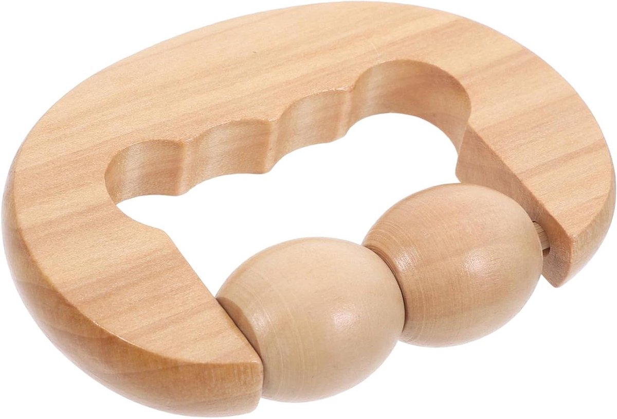 Houten Massageroller - Spierroller - Ontspanning Spieren - Ergonomisch Ontwerp - 11.3 x 8 x 2.5 cm - Beige