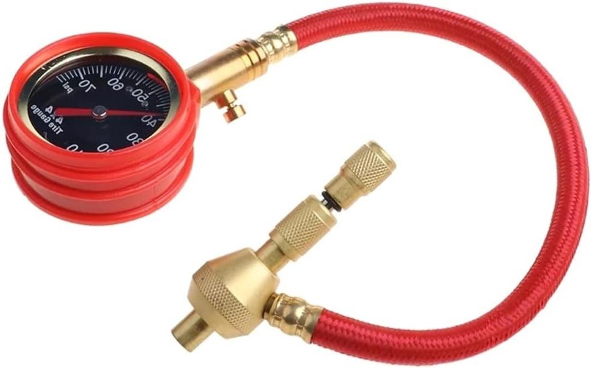 Bandenspanningsmeter - Bandenspanning tester - Voertuigonderhoud - Met ontluchtingsschakelaar - 0-70psi - Zwart