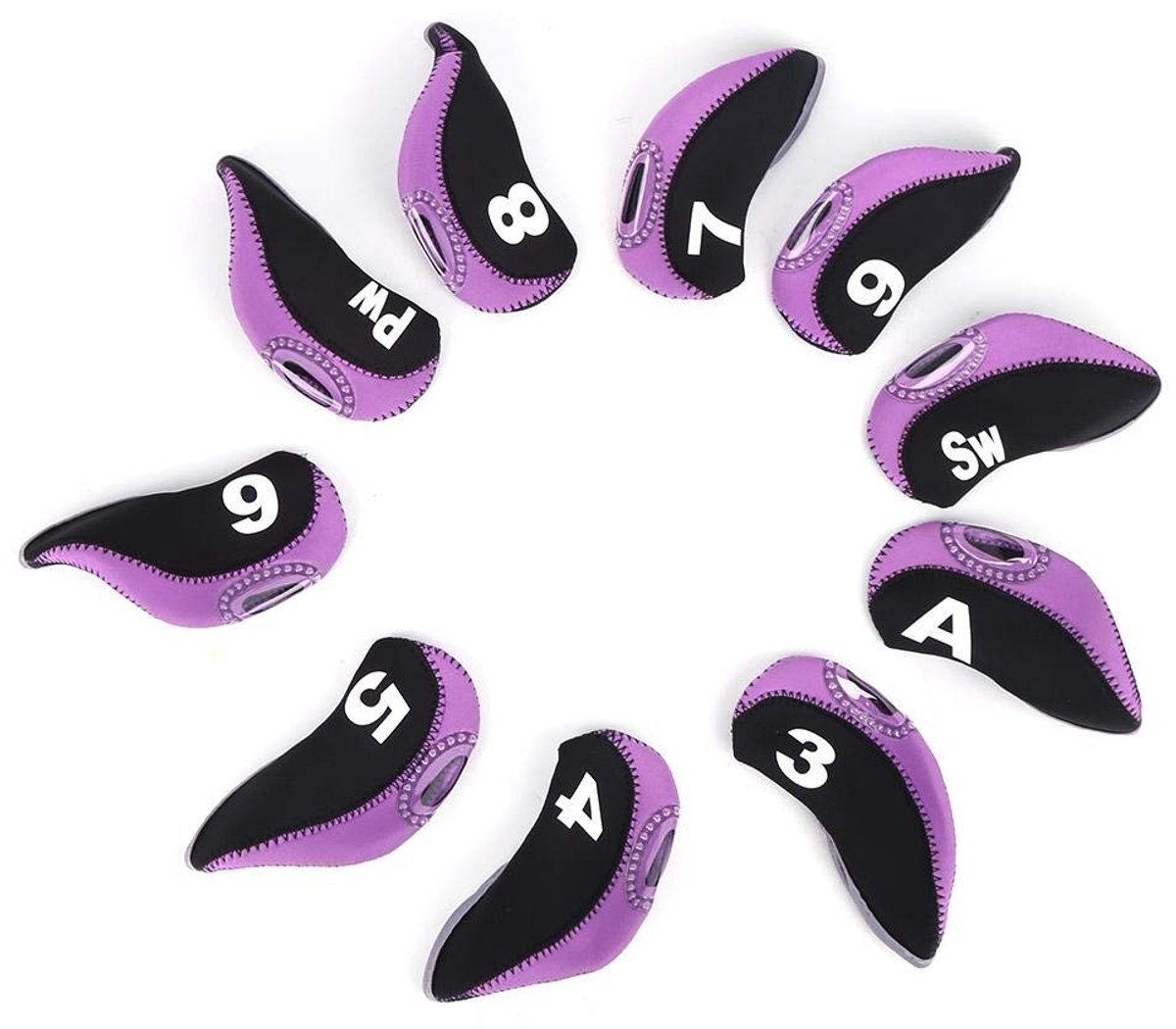 Dailygoods- Golfcover Neopreen - Universele Zachte Golf Putter Cover - Bescherming tegen Krassen - 10 Stuks - Duurzaam en Stevig - Gehumaniseerd Ontwerp - Golfclubhoes