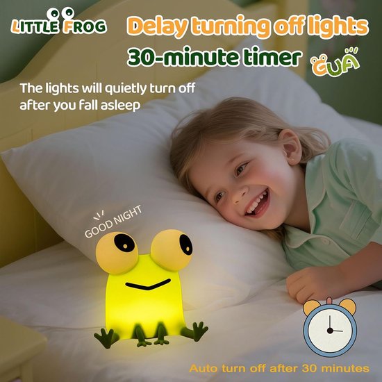 Ryoudavell - LED kikker Nachtlampje - Kinderkamer & Slaapkamer - Stopcontact met Touch Functie - Bedlampje - Dimbaar Nachtlampjes Voor Kinderen, Baby & Volwassenen van ryoudavell — afbeelding 3