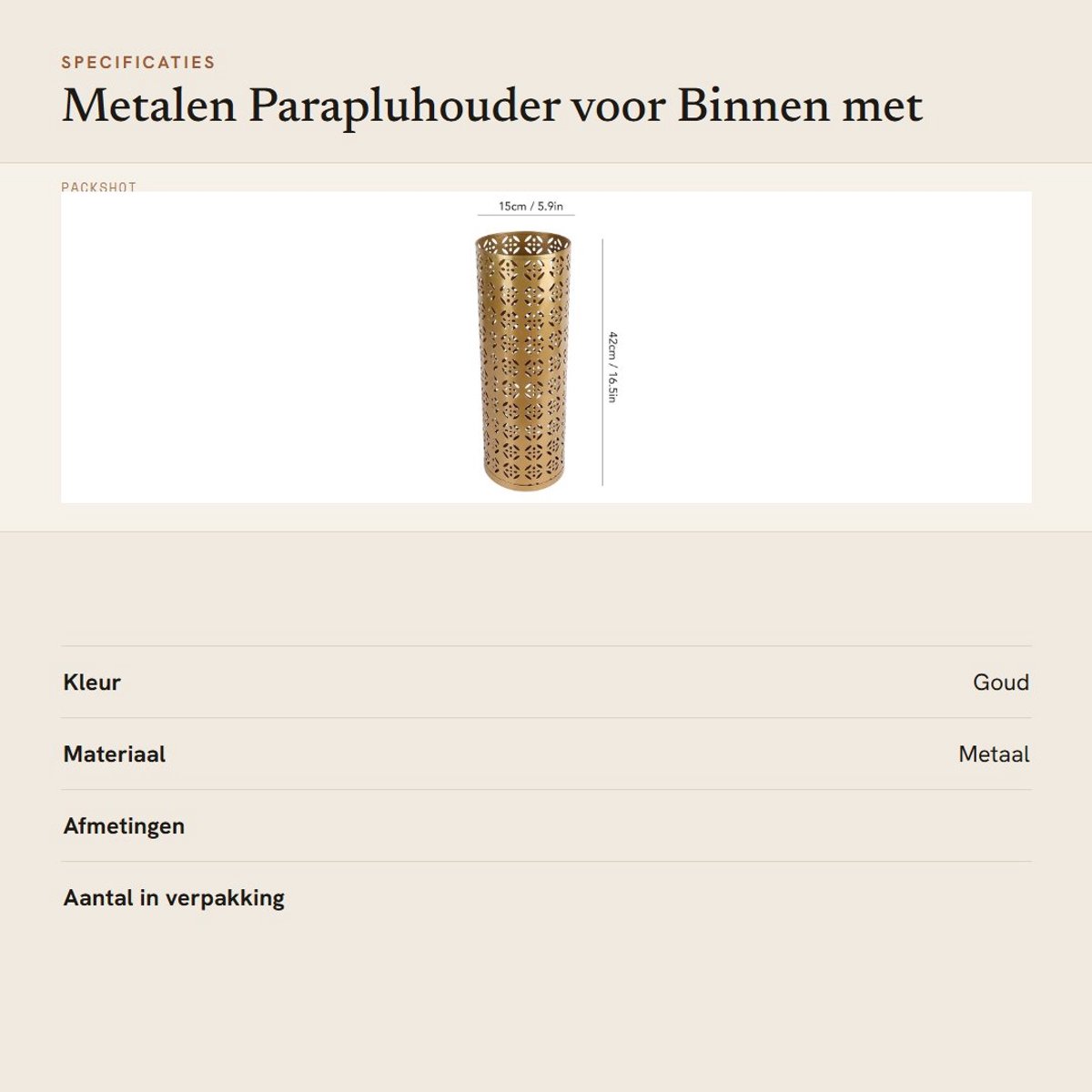 Dailygoods- Paraplubak Compact - Metalen Parapluhouder - Ruimtebesparend Ontwerp - Hol Ontwerp - Geschikt voor Thuis/Kantoor - Stijlvolle Uitstraling — cadeau in Wonen & Interieur - foto 2