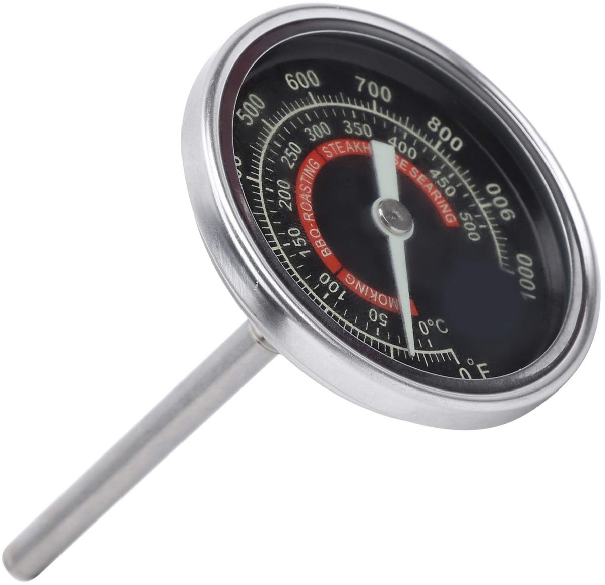 Dailygoods- Oventhermometer Waterdicht - Digitale Keukenthermometer - Hoge Nauwkeurigheid - Temperatuurbereik 0-1000 ℉ - Roestvrij Staal - Grote Wijzerplaat
