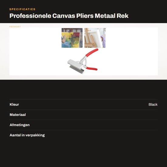 Professionele Canvas Pliers - Metaal Rek Gereedschap voor Schilderijen 12cm Breed van Merkloos — afbeelding 3