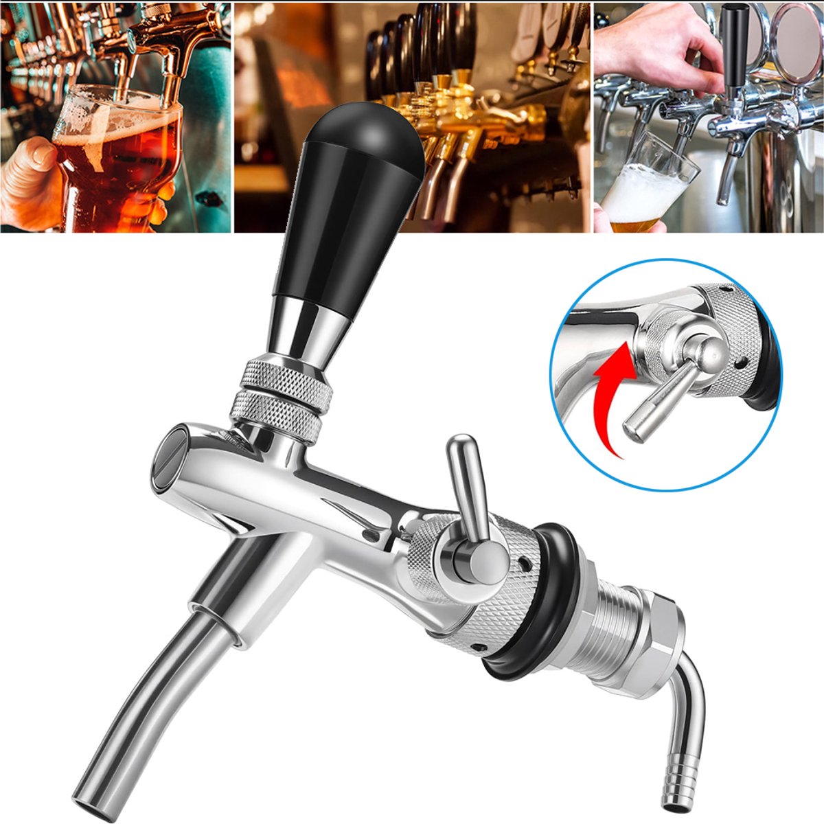 Debietgeregelde Biertap - Verstelbare Biertap - Tapbier - G5/8 Schroefdraad Tapkraan Voor Biertapinstallatie