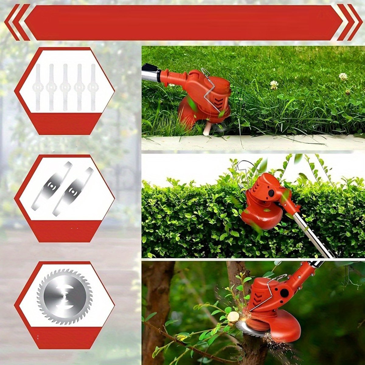 650w Grastrimmer/Kantennesnijder - Grasmaaier/Kantennesnijder Compact Gereedschap Voor Gazon - En Tuinwerk - Draadloze Draagbare Oplaadbare Grastrimmer – foto 6