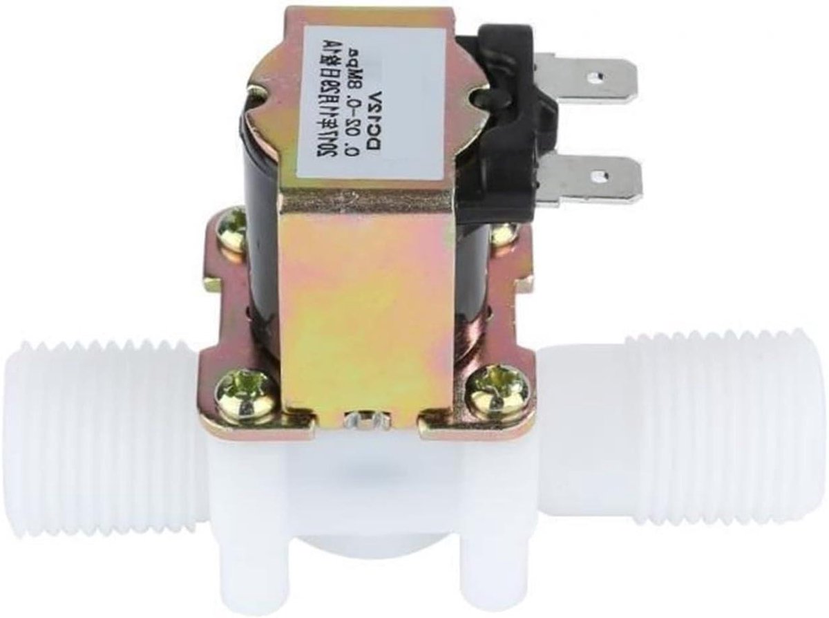 Elektrisch Magneetventiel - Waterregelaar - Waterstroming Sturen - Normaal Gesloten - 1/2 Inch - Zwart