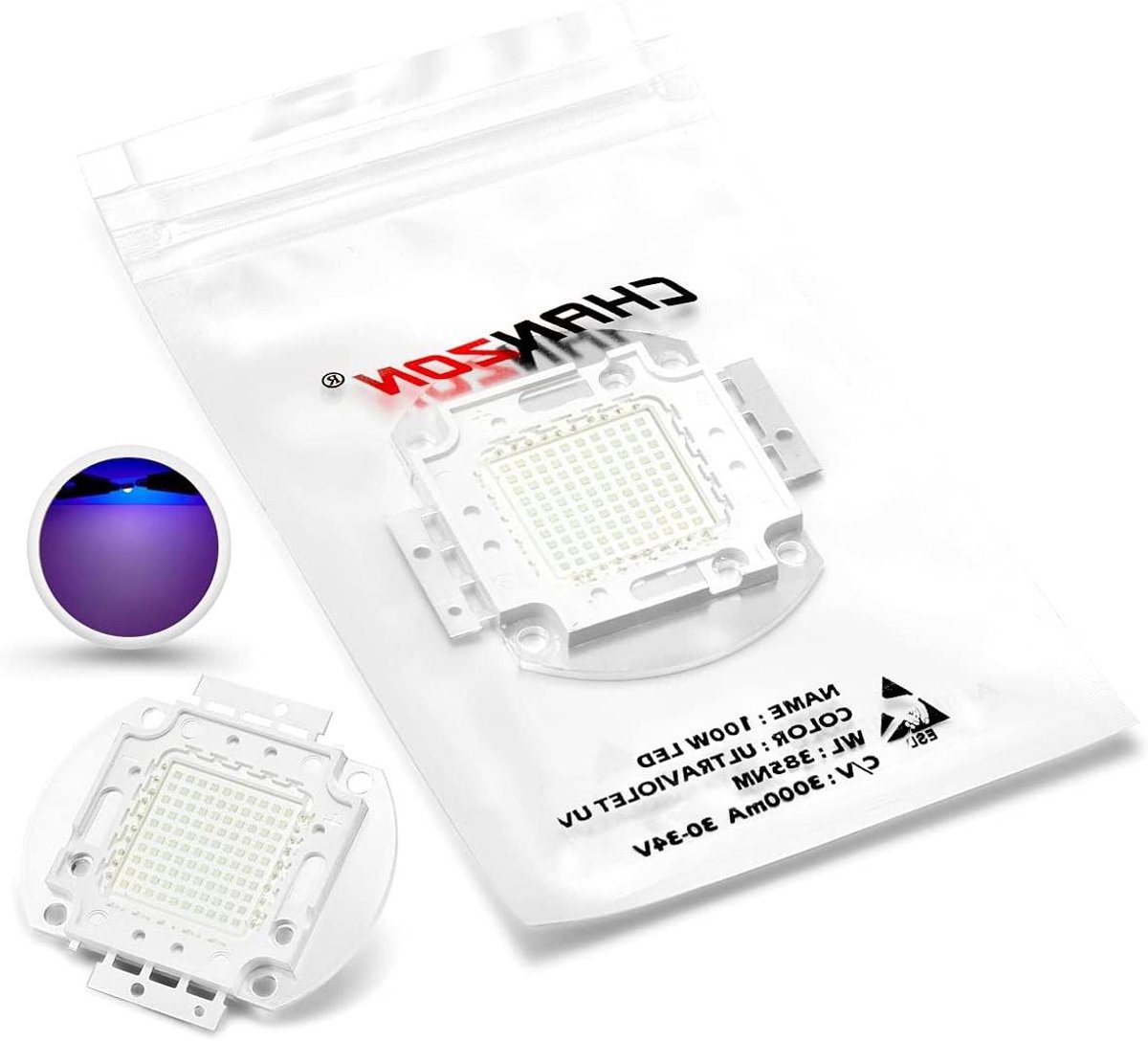 UV Lamp - LED Lichtbron - Materiaalanalyse - Lichtgewicht Ontwerp - 100 Watt - Niet gespecificeerd