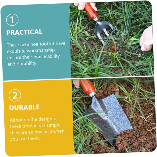 Tuin Schrepel Set - Bloemen Schepjes - Planten en Verpotten - Roestvrij Staal - 32 cm Lengte - Assorti — afbeelding 4