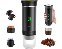 Draagbare Koffiemaker - Espresso Machine - Reizen Kamperen - 3-in-1 Bereiding - 12V - Zwart
