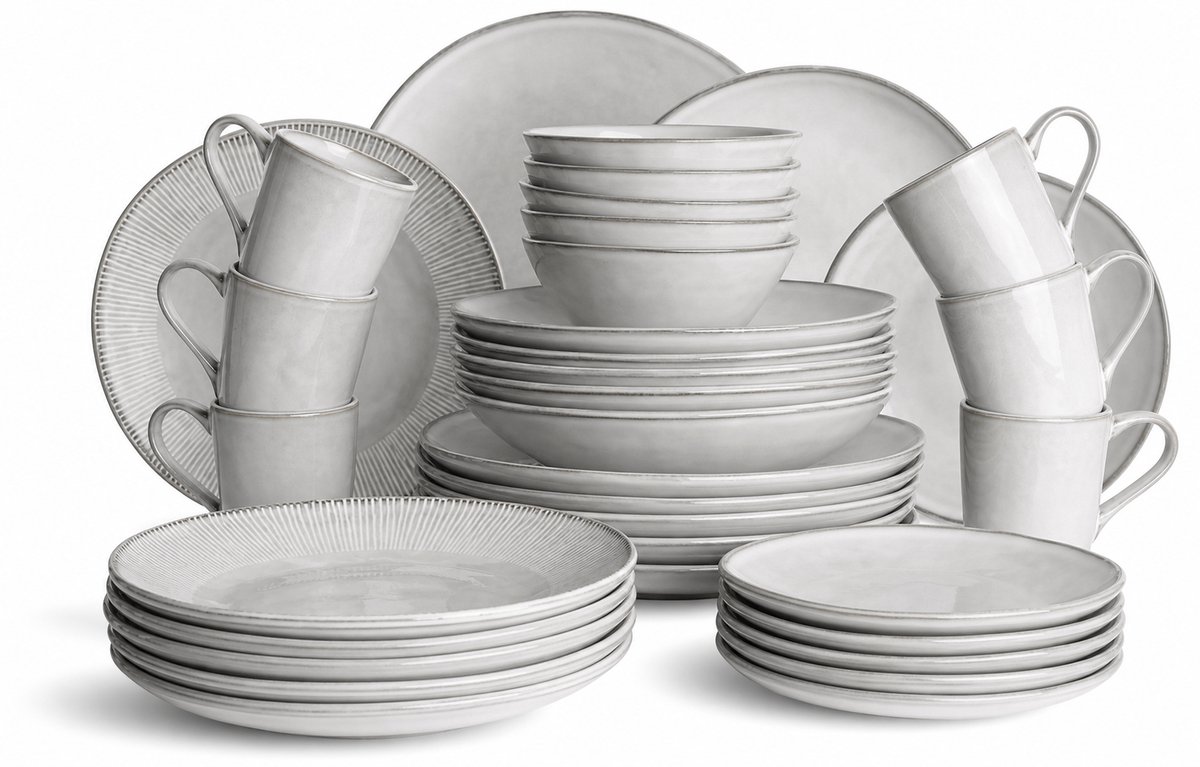 Dutch Rose Organic Dutch Rose Set 54 Delig Servies Wit