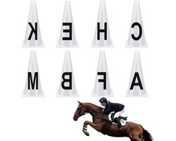 Trainingskegels Paardensport - Dressuurletters Cavaletti - Paardrijden Trainen - Goed Geproportioneerde Afmetingen - 23x14cm - Wit