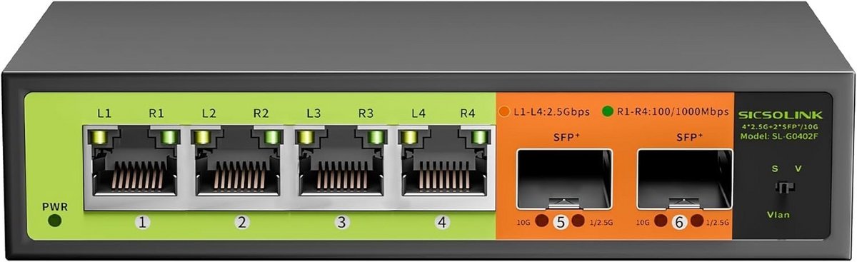Ethernet Switch - Netwerk Switch - Netwerk Uitbreiding - 60 Gbps Backplane - 6 Poorten - Zilver