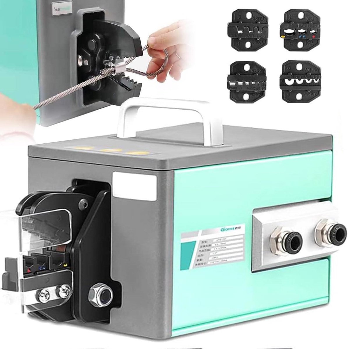 Pneumatische Krimptang - Automatische Tang - Kabelverbindingen Maken - Met 4 Matrijzensets - Tot 16 mm² - Oranje