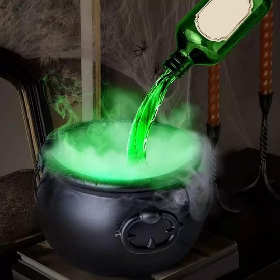 Cauldron Diffuser, Bubling Cauldron Bowl Halloween Decorations | Bubbling Jar with Floating Drinks Bottles Spooky Holiday Supplies Black For Women Men Home Kitchen — afbeelding 3