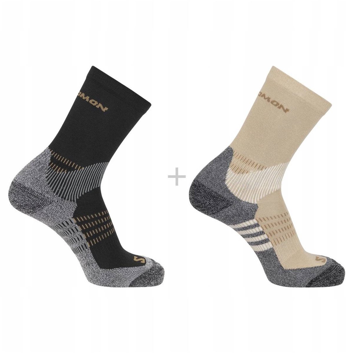 Salomon X Ultra Access Crew Socks 2-Pack Sokken 39-41 Zand Geel
