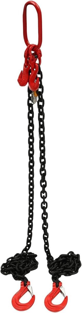 Kettinghangers - Aanslagketting Hefketting - Zwaar Tillen - G80 Gelegeerd Staal - 2 meter - Zilver