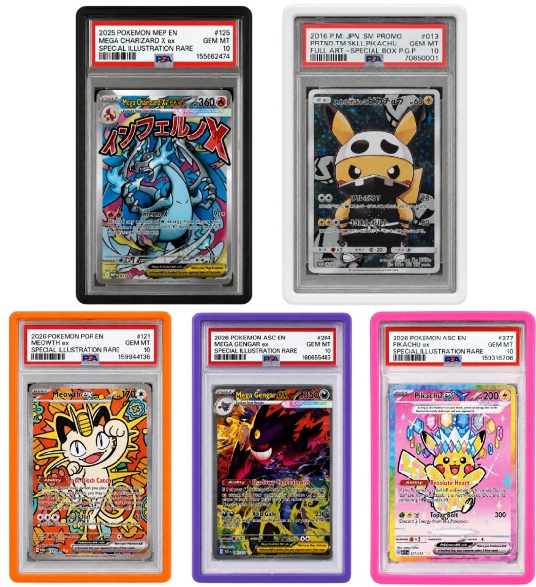 5 Stuks PSA Slab Guards - Slab Protector - TCG Beschermhoes Bumper - PSA Graded Kaarten - Gradient Bumpers - PSA Slab Guard - Slab Bumper - Geschikt voor Pokemon, One Piece, Lorcana, Yu-Gi-Oh!, Trading Cards