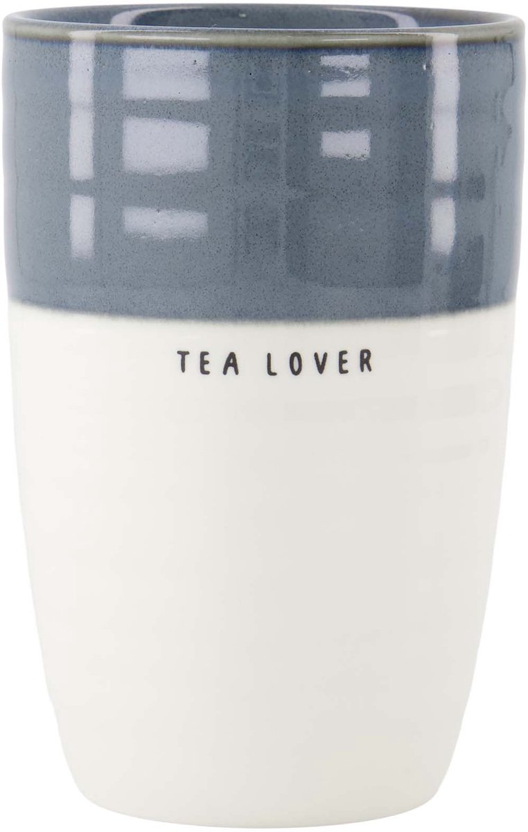 Zusss Mok L Tea Lover Keramiek White / Blue