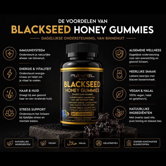 Ramel Beauty - Blackseed gummies - Zwarte zaad olie gummies