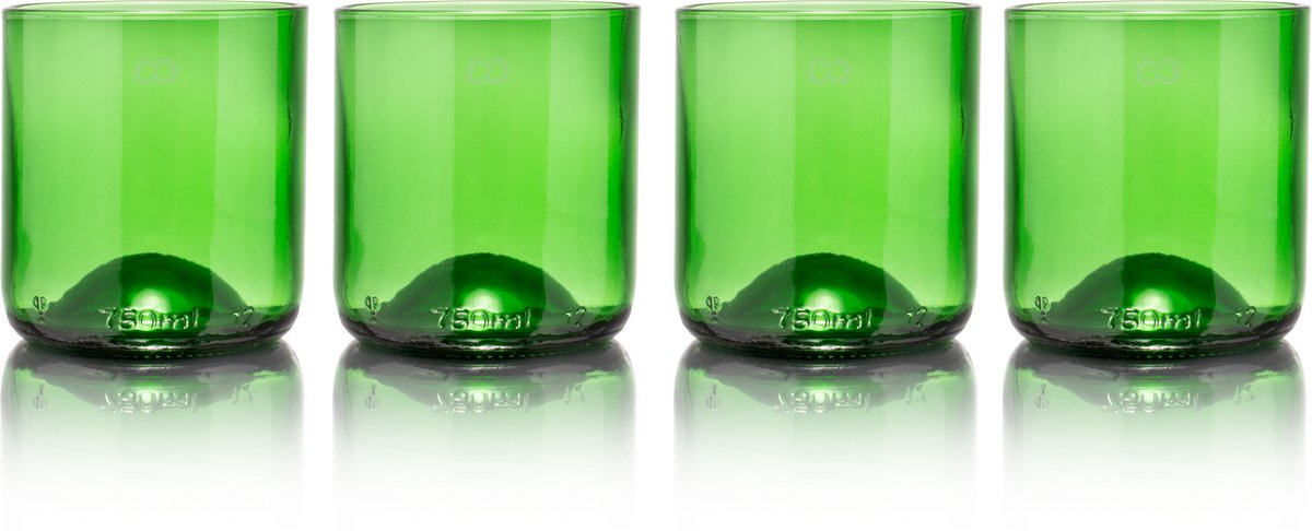 Rebottled Short Tumbler 4-pack glazen set - Amber