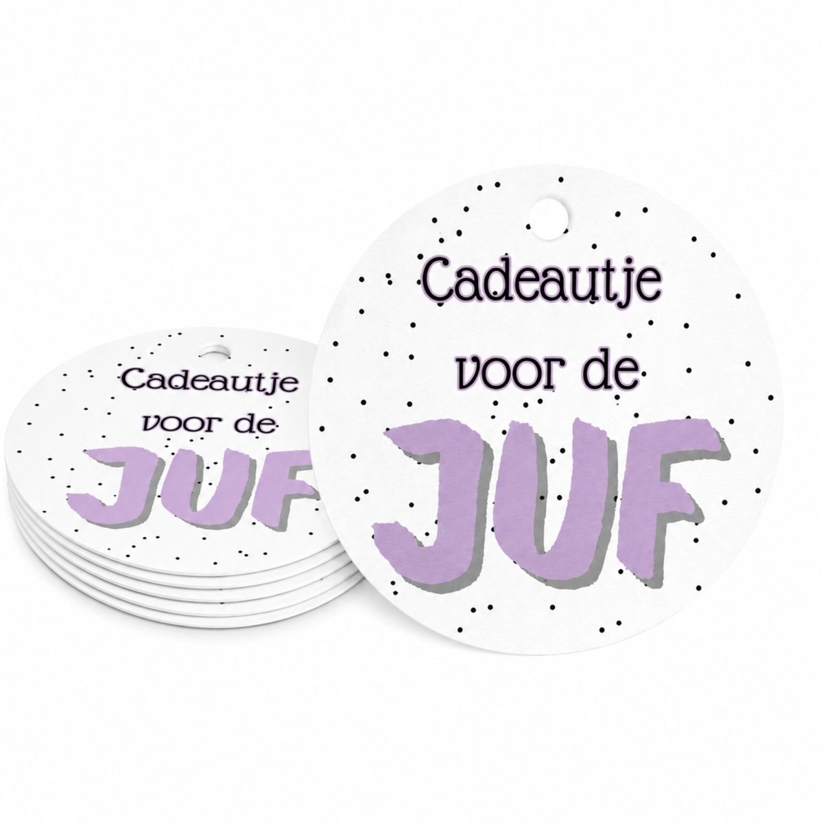 Cadeaulabels Voor De Juf - Cadeautje Voor De Juf - 6 Stuks - Rond 8 cm - Memories Are Timeless