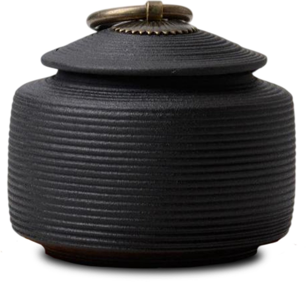 Akerz Keramische Mini Urn Zwart – 125 ml – Handgemaakte Herinneringsurn – Inclusief Beschermzakje – Voor Mensenas en Dierenas
