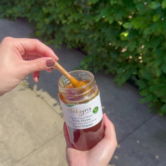 Meligyris Griekse Biologische Honing - Wilde Tijmhoning - Rauwe Honing - Onbewerkt & Puur - 450g