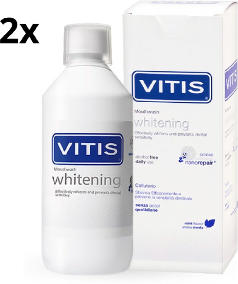 Vitis Whitening Mondwater - 2 x 500 ml - Voordeelverpakking