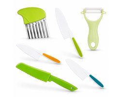 Babadoe Kindermessen set - 6-delig - Kinder messen set - Koken met Kinderen - Montessori Messen set - Kindvriendelijke Messen