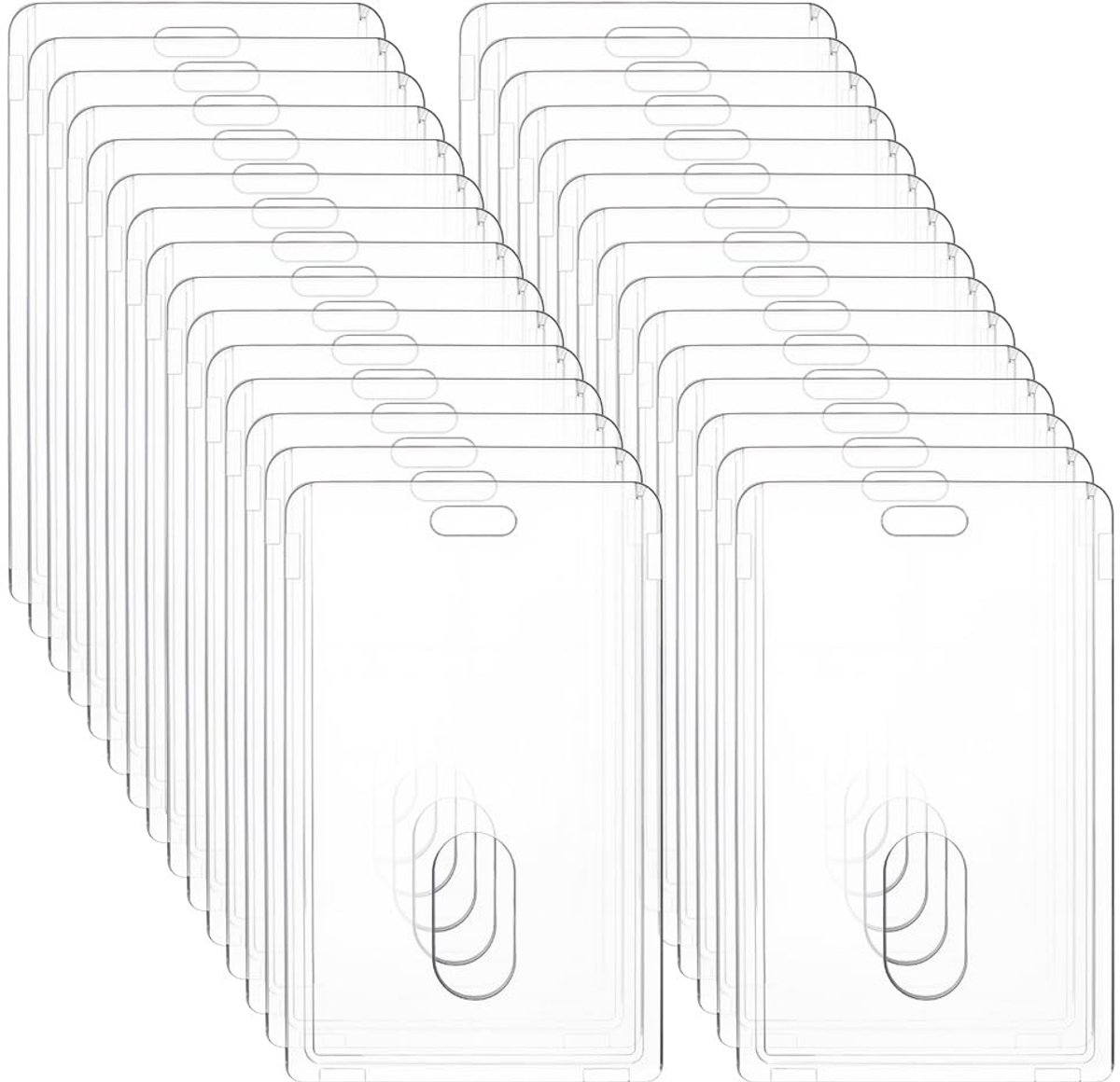 Dailygoods- ID-kaarthouder waterdicht - 30 stuks - verticale badgehouder - acryl houder - helder - 105,5 x 66 mm