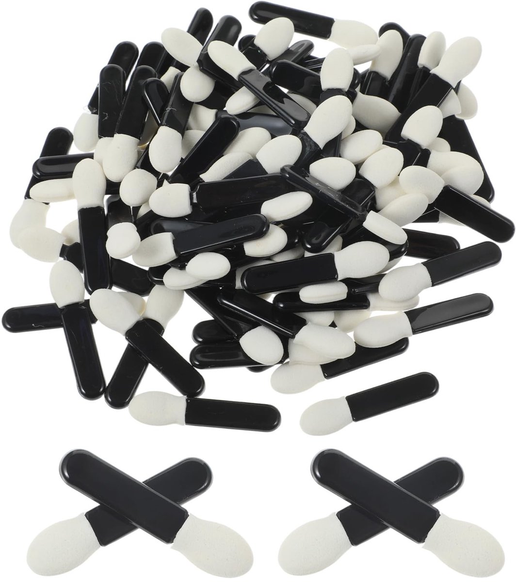 Dailygoods- Oogschaduwkwast Set van 100 Stuks - Wegwerp Applicator - Mini Oogschaduwborstel - Nauwkeurige Sponskop - Zacht Latex Katoen - Hygiënisch Gebruik - Make-up Applicator