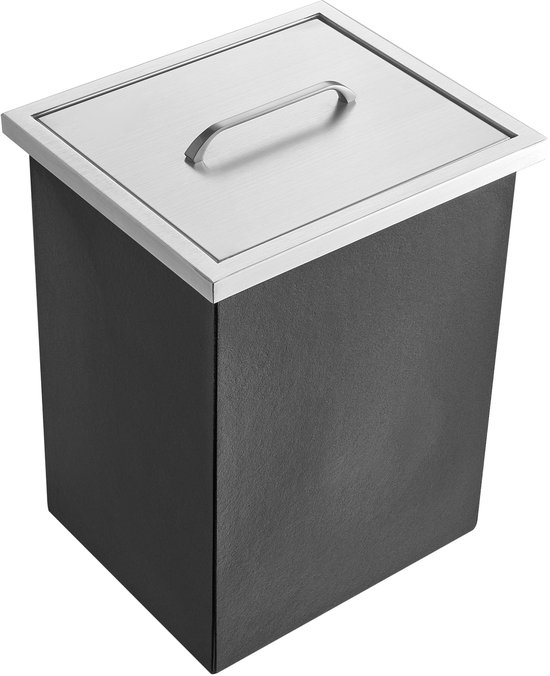 Inbouw Ijsbox, Roestvrijstalen Koeler 25,3l, Ijscontainer 355x305x461 mm met Deksel, Ijsopslag met Afvoer en Plug — afbeelding 2